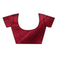 Very Much Indian Handloom Pure Cotton Linen Saree With Golden Border - Maroon | Swadesiicart