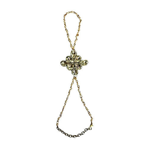 Tiaraa Kundan Pearl Ring Bracelet For Women