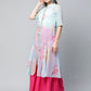 Ahalyaa Women Sea Green Floral Printed Top With Kurta | Swadesiicart