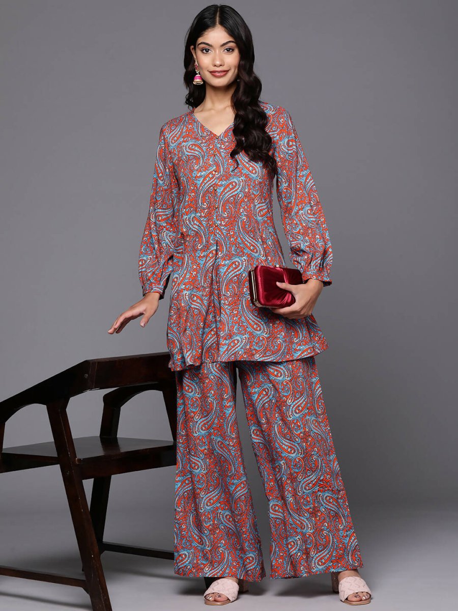 Ahalyaa Women's Traditional Wear Co-ods - Teal Blue
