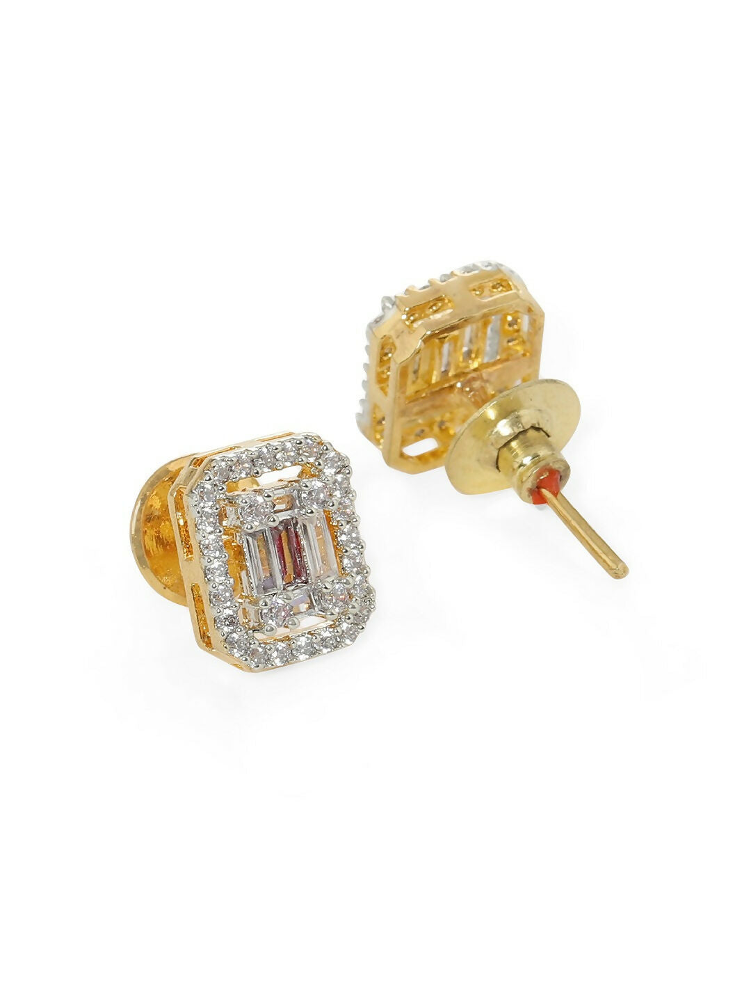 Golden Diamond Studs- Ruby Raang | Swadesiicart
