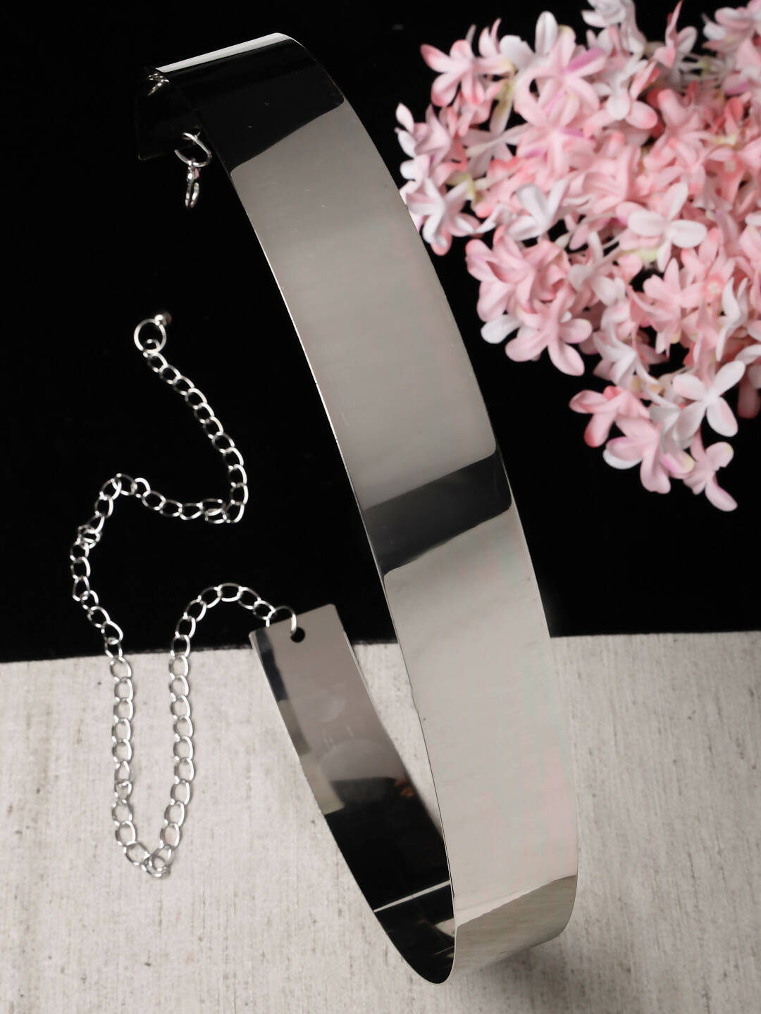 NVR Women Circular Silver Plated Adjustable Broad Belt | Swadesiicart