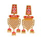 Red Traditional Gold-Polished Meenakari Jhumka Jhumki Earrings Indian Jewellery For Women Girls By House of Ree - Swadesiicart