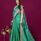 Lorenvalley Fashion Teal Patola Silk Woven Design Zari Meenakari Weaving Saree - Swadesiicart