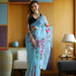 Vamsee Dhruti2 Sky Organza Saree - Swadesiicart