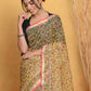 Very Much Indian Pure Kota Cotton Handblock Printed Saree - Yellow | Swadesiicart