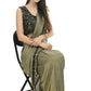 All Season Wear Olive Green And Black Ruffled With Blouse