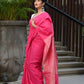 Beatitude Pink Cotton Ghicha Pallu Saree
