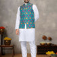 Anaita Blue Cotton Straight Kurta Pajama & Kurta With Jequard Work