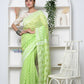 Very Much Indian Jamdhani Cotton Saree - Pista Green | Swadesiicart