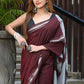 Beatitude Maroon Cotton Handloom Saree