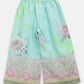 Ahalyaa Aqua Blue Crepe Printed Kids Kurta Palazzo Sets For Girls | Swadesiicart