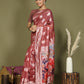 Shree Shyam Fashion Linen Cotton Rust Saree