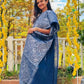 DEIANA'S Beautiful Designer Golden zari Soft Lichi Silk Saree - Blue - Swadesiicart