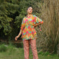 Women's Casual Fashionable Multi Mull Cotton co-ord set - Anya - Swadesiicart