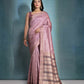 Vishnu Weaves Women's Wine Raw Silk Zari Woven Saree with Blouse - Swadesiicart