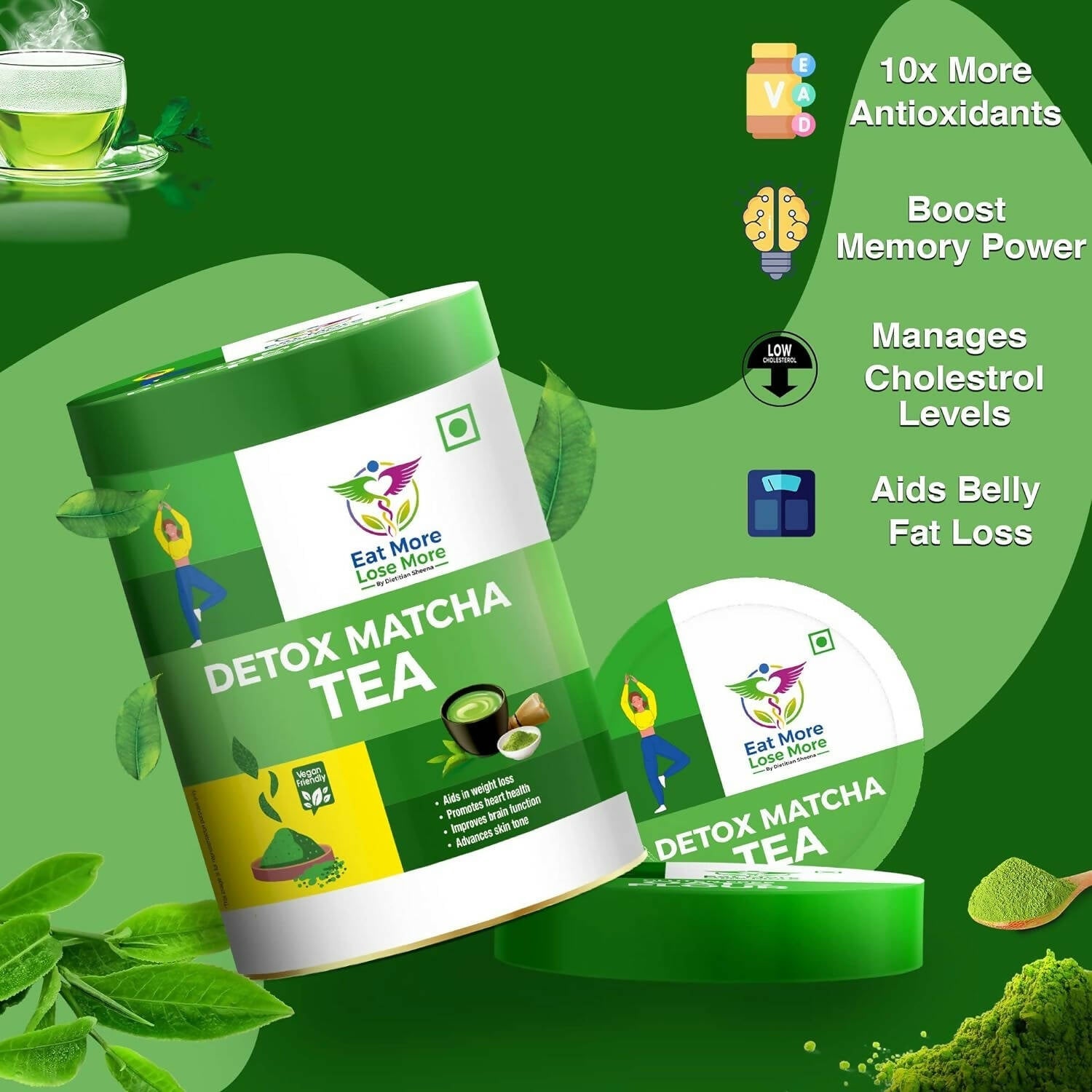 Eat More Lose More Detox Matcha Tea | Swadesiicart