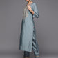Indian Clothing NOZ2TOZ Women's Viscose Chanderi Grey Party Wear Embroidered Kurta With Pant And Duppata Set - Swadesiicart
