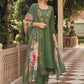 Indian Clothing NOZ2TOZ Women's Muslin Green Party Wear Embroidered Kurta With Pant And Duppata Set - Swadesiicart