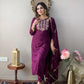 Indian Clothing NOZ2TOZ Women's Rayon Slub Wine Party Wear Embroidered Kurta With Pant And Duppata Set - Swadesiicart