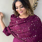 Indian Clothing NOZ2TOZ Women's Rayon Slub Wine Party Wear Embroidered Kurta With Pant And Duppata Set - Swadesiicart
