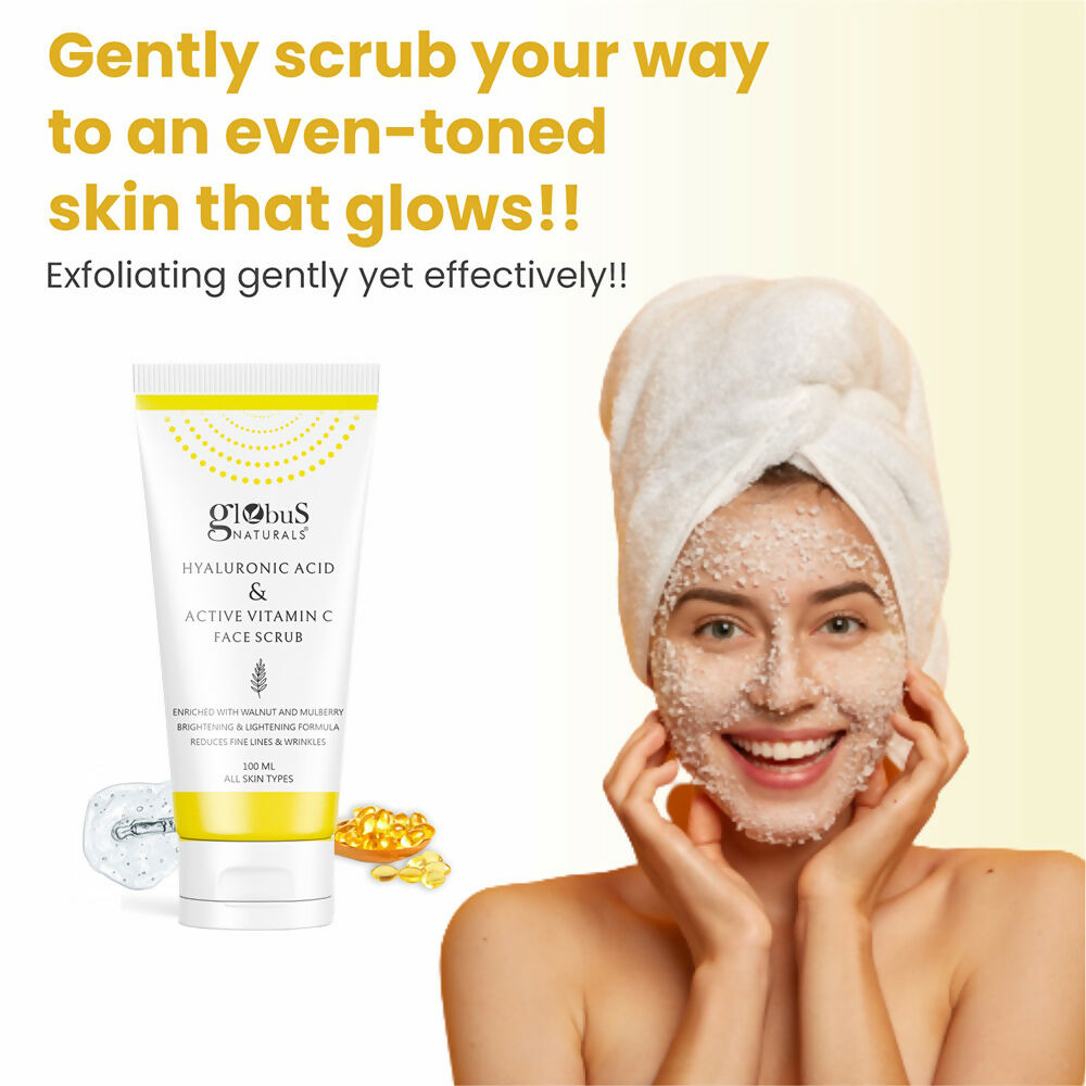 Globus Naturals Hyaluronic Acid & Vitamin C Anti Ageing Face Scrub | Swadesiicart