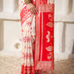 Shree Shyam Fashion Linen Cotton Red & White Saree
