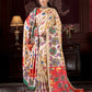 Aayaa Designer Winter Collection Printed Saree With Shawl - Multi Color