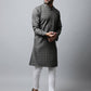 Even Apparels Brown Color Cotton Checked Men's Kurta With Band Collar (CHK1157) | Swadesiicart