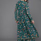 Ahalyaa Women Floral Printed Angrakha Kurta with Palazzos - Green Color | Swadesiicart