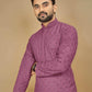 Anaita Purple Embroidered Rayon Straight Kurta