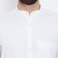 Even Apparels White Pure Cotton Men's Kurta With Band Collar | Swadesiicart