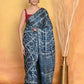 Very Much Indian Modal Silk Ajrakh Handblock Printed Natural Dyes Sleek Border Saree - Powder Blue | Swadesiicart