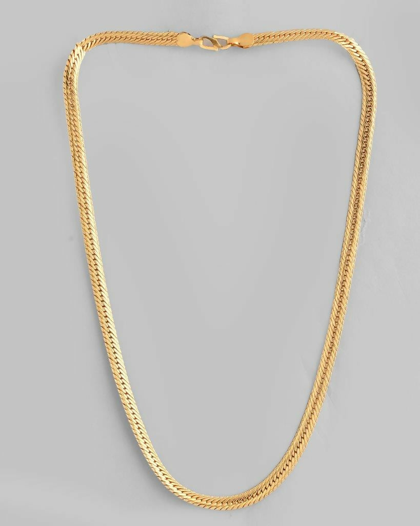 VOJ Gold-Polished Thick Flat Snake Chain | Swadesiicart