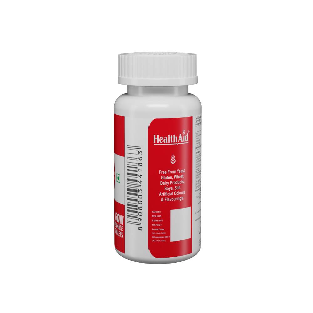 HealthAid Strong Calcium 600 mg Chewable Tablets - Swadesiicart
