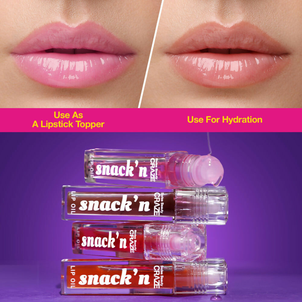Swiss Beauty Craze Snack'N Nourishing Lip Oil - 1. Cinnamon Roll | Swadesiicart