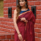Very Much Indian Pure Cotton Handloom Saree With Intricate Borders - Red | Swadesiicart