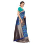 Vamika Banarasi Jaquard Blue Weaving Saree (Banarasi 18) | Swadesiicart