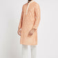 Ethnic India Orange Men's Kurta Ethnic Motifs Polyester | Swadesiicart