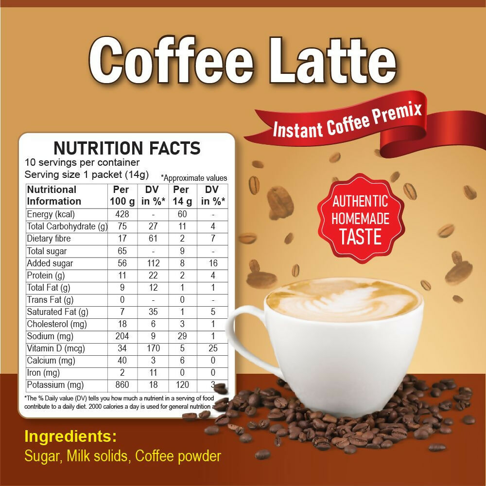 Naivedyam Instant Coffee Latte Premix Powder Sachets | Swadesiicart