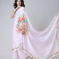 Vastranavya Mauve Freehand Flower Print Ready to Wear Saree | Swadesiicart