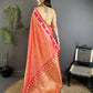 Joban Fashion Peach Banarasi Soft Silk Woven Saree | Swadesiicart