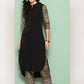 Ahalyaa Womens Kurta Set - Black | Swadesiicart