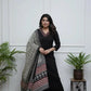 The52 Black Women's Gorgeous Parampara Fabric Embroidered Work Straight Kurta Palazzo and Dupatta Set - Swadesiicart