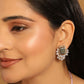 Nuyug 22K Gold Plated Labradorite Stone Contemporary Stud Earrings | Swadesiicart