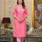 Partywear Designer Pink Cotton Stitched Suit With Dupatta - Tanisha | Swadesiicart