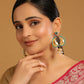 Nuyug 22K Gold Plated Turquoise Stone Studded Contemporary Mini Jhumki Dangler Earrings | Swadesiicart