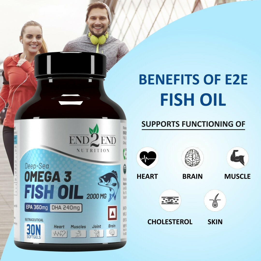 End2End Nutrition Deep Sea Omega 3 Fish Oil Capsules - Swadesiicart