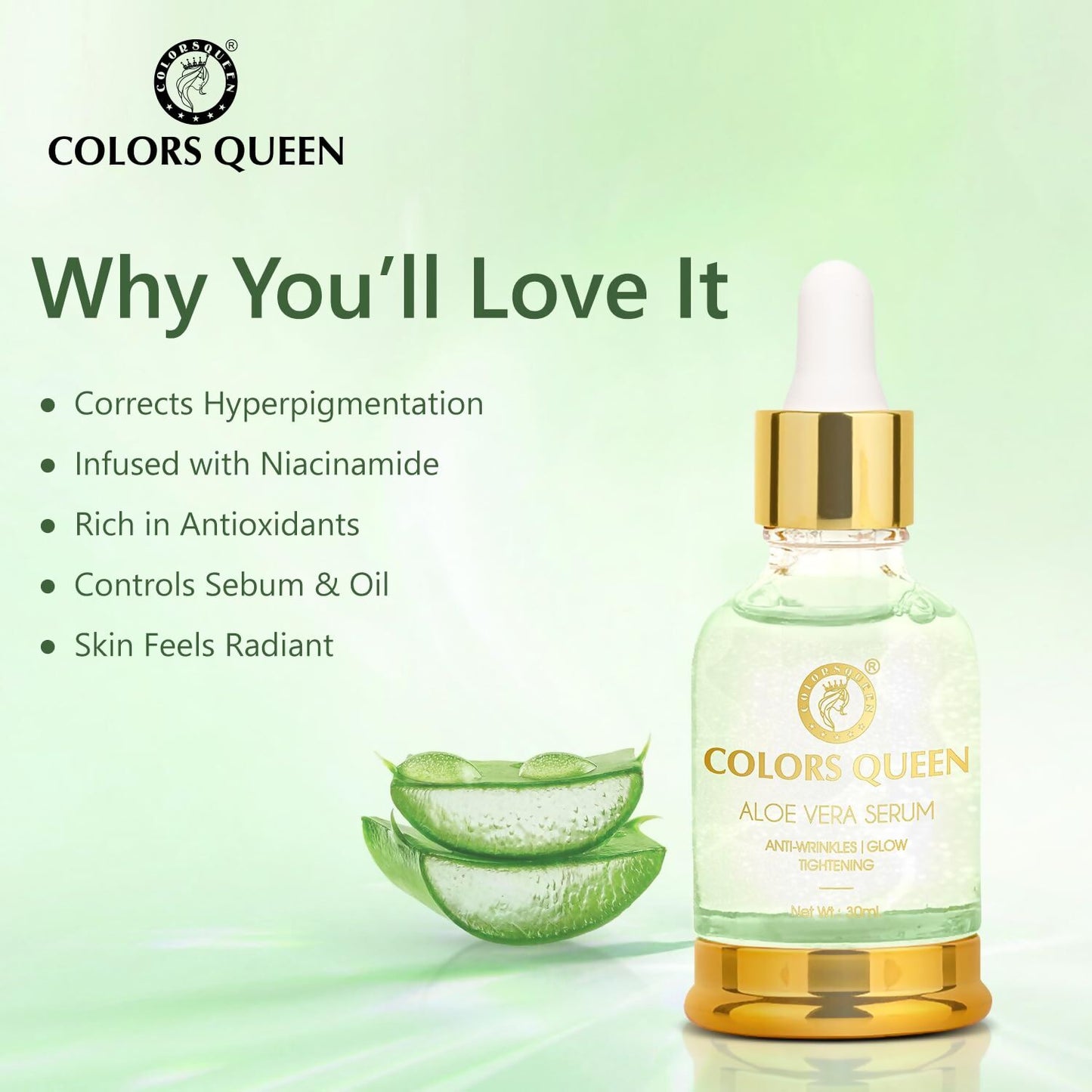 Colors Queen Aloe Vera Face Serum | Swadesiicart