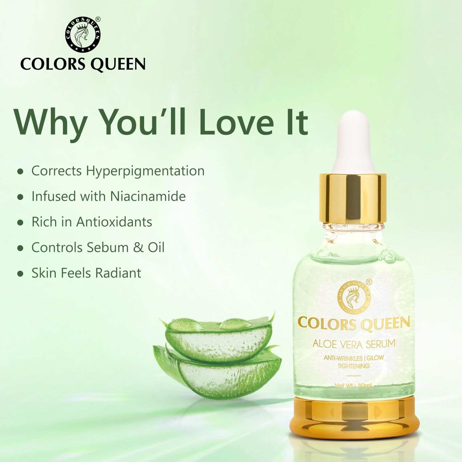 Colors Queen Aloe Vera Face Serum | Swadesiicart